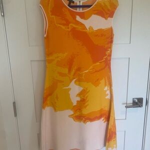 Escada Vibrant Orange and Yellow Dress
